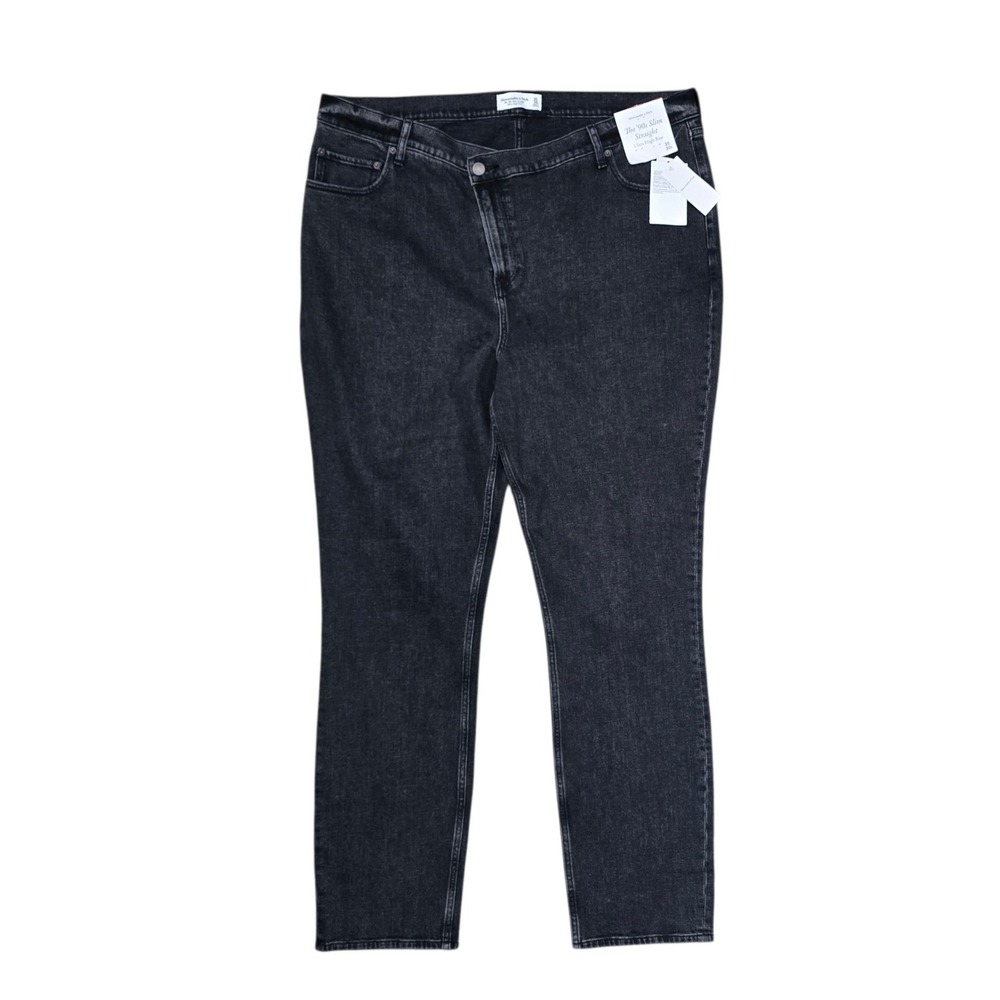 Abercrombie & Fitch The 90s Slim Straight Ultra High Rise Jeans Black 35 20L New